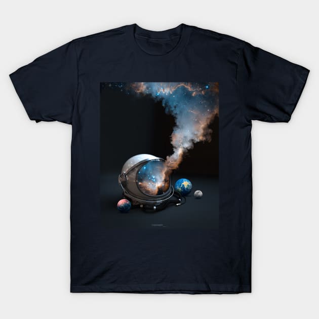 Galaxy helmet T-Shirt by sidomatic